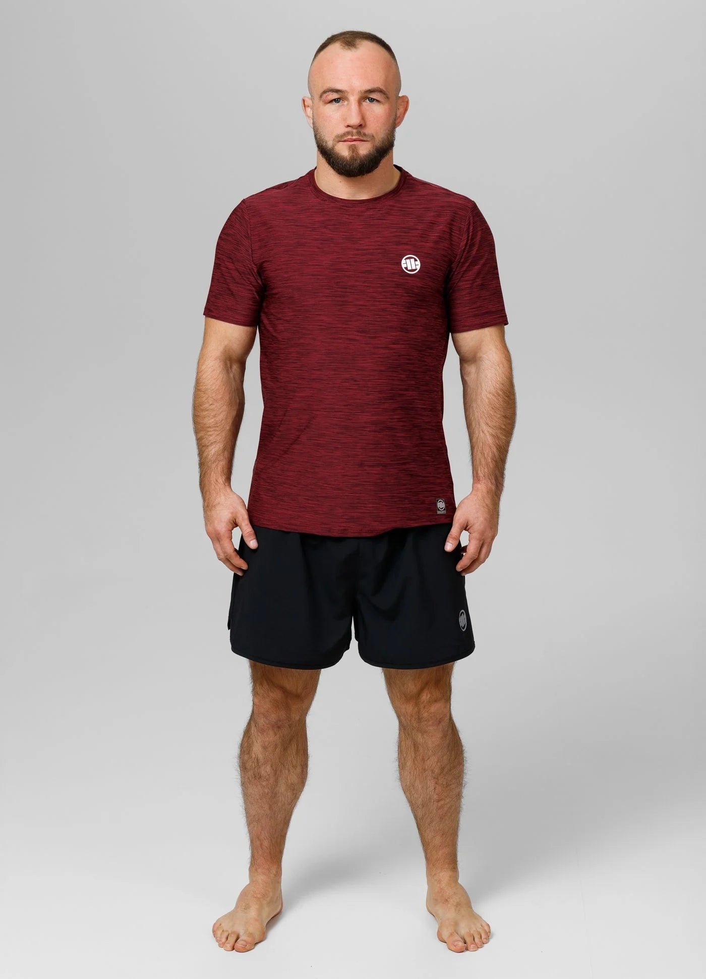 T-Shirt Casual Sport Small Logo - Burgundy