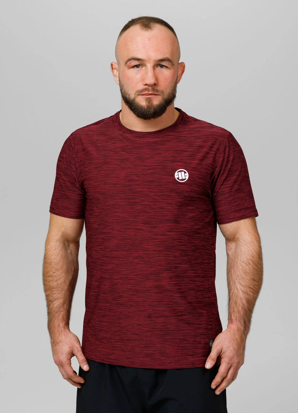 T-Shirt Casual Sport Small Logo - Burgundy