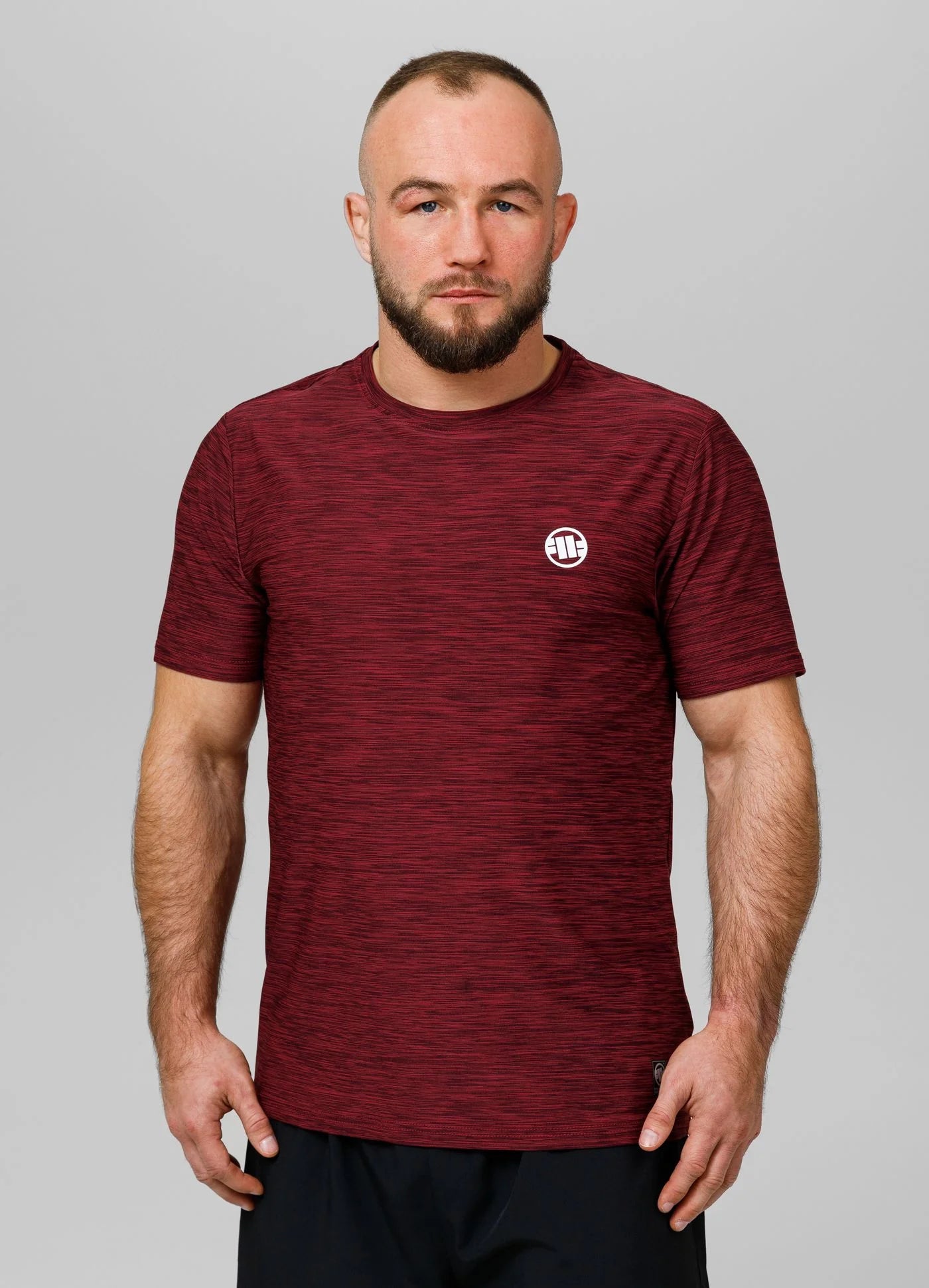 T-Shirt Casual Sport Small Logo - Burgundy