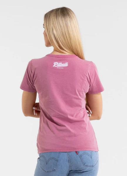 Women's T-Shirt Denim Washed ANGEL LOGO - Pink