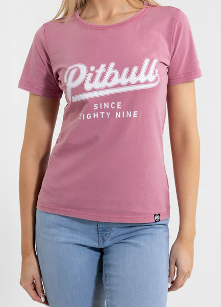 Women's T-Shirt Denim Washed ANGEL LOGO - Pink