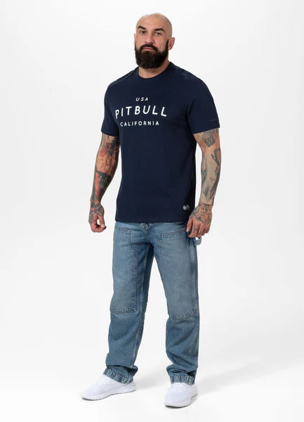 Men's T-Shirt Garment Washed USA CAL - Dark Navy