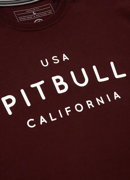 Men's T-Shirt Garment Washed USA CAL - Dark Burgundy