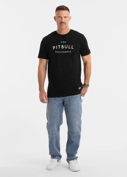 Men's T-Shirt Garment Washed USA CAL - Black