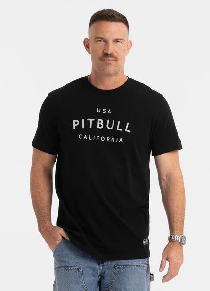 Men's T-Shirt Garment Washed USA CAL - Black