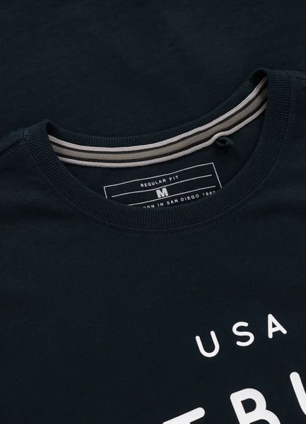 Men's T-Shirt Garment Washed USA CAL - Dark Navy