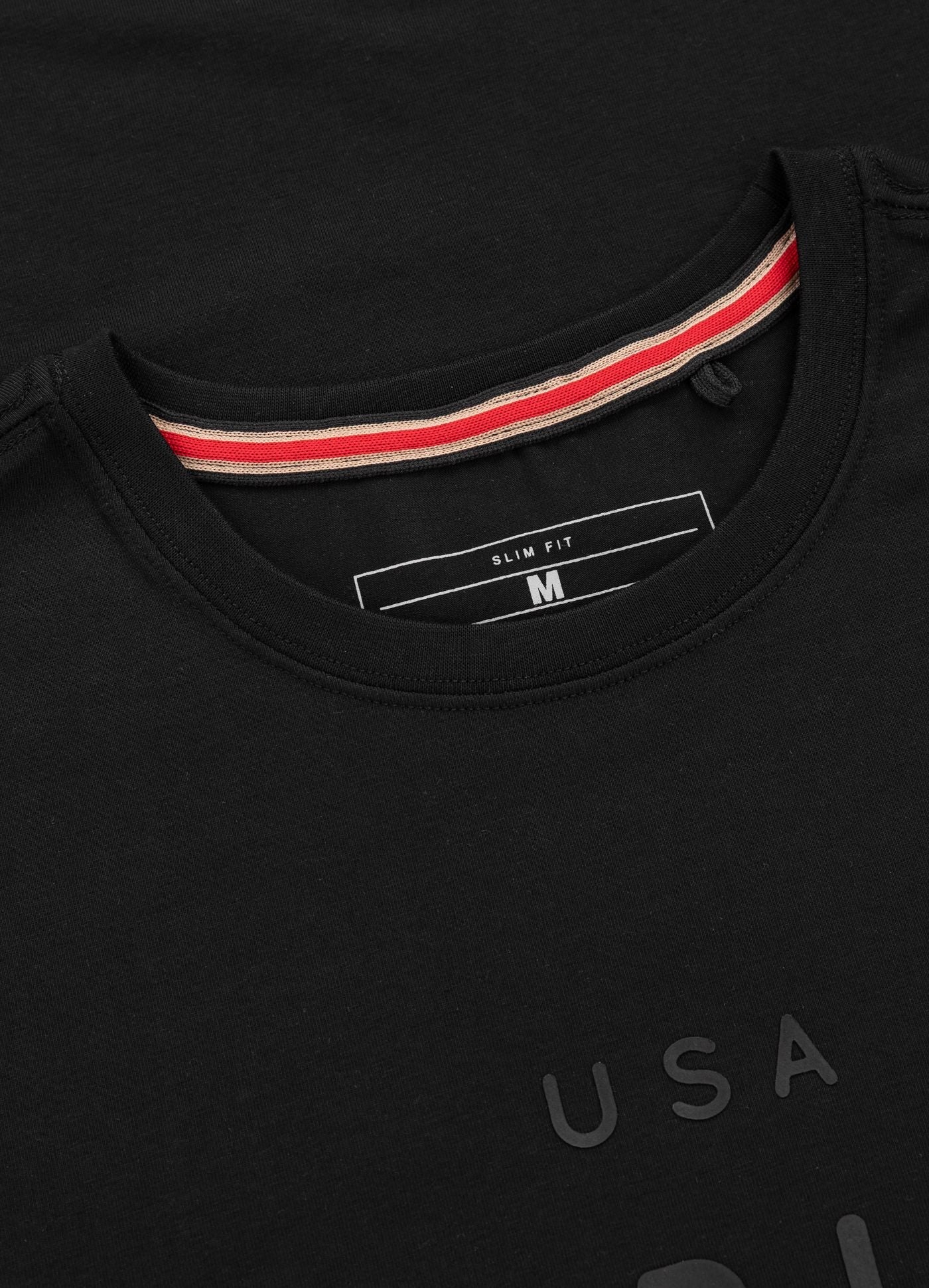 T-Shirt Slim Fit USA CAL - All Black