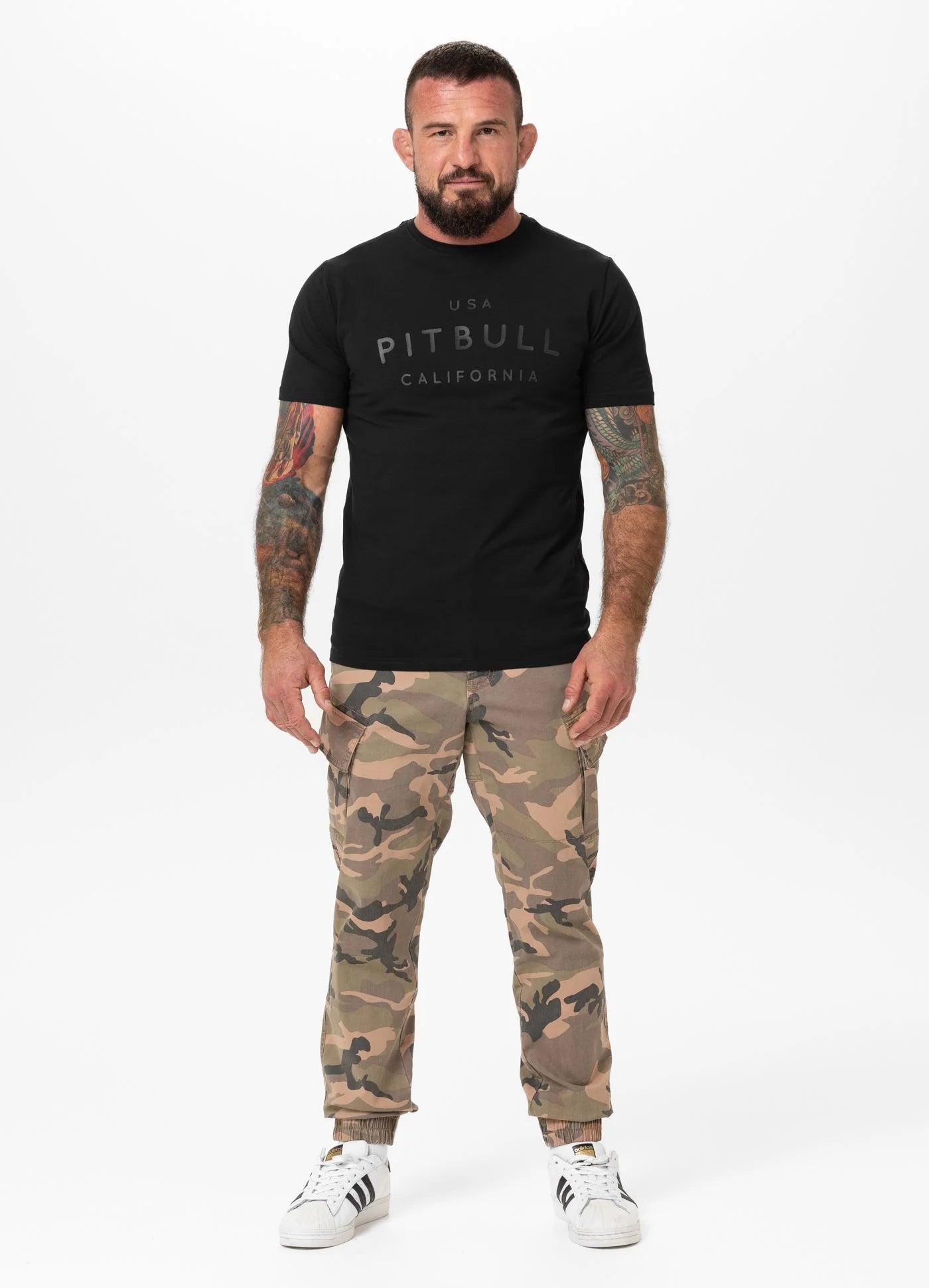 T-Shirt Slim Fit USA CAL - All Black