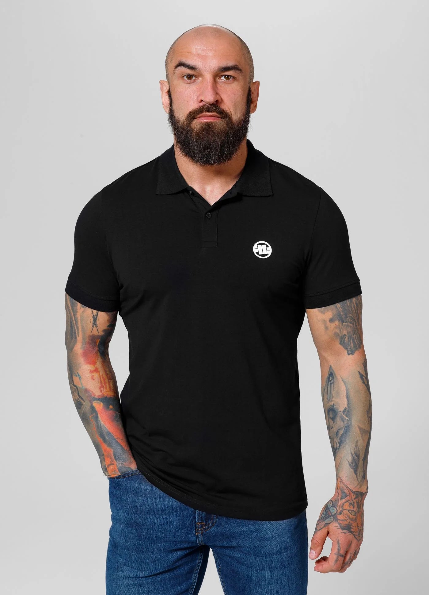 Polo shirt Jersey Slim Fit SMALL LOGO - Black