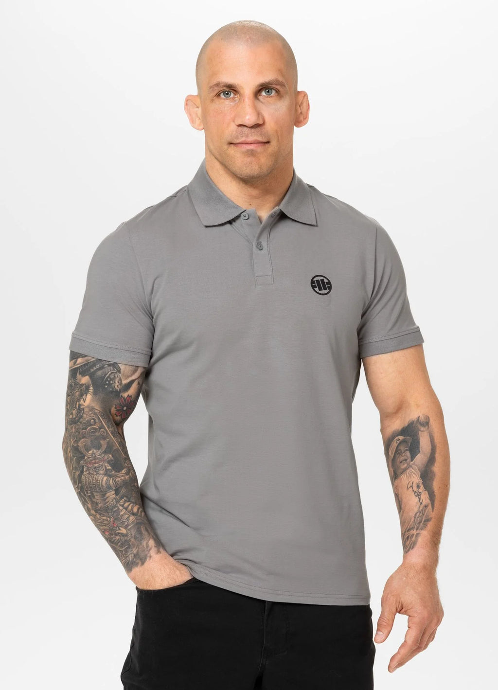 Polo shirt Jersey Slim Fit SMALL LOGO - Grey