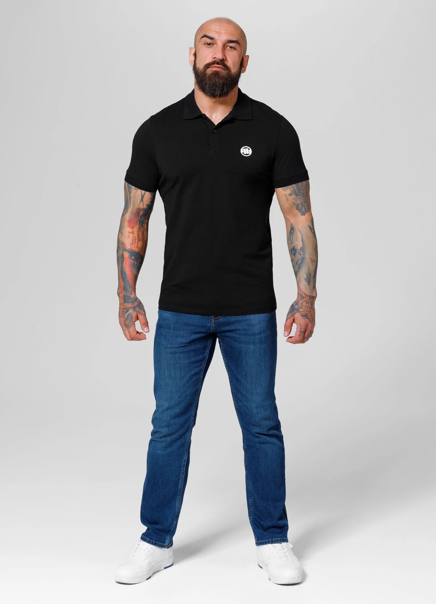 Polo shirt Jersey Slim Fit SMALL LOGO - Black