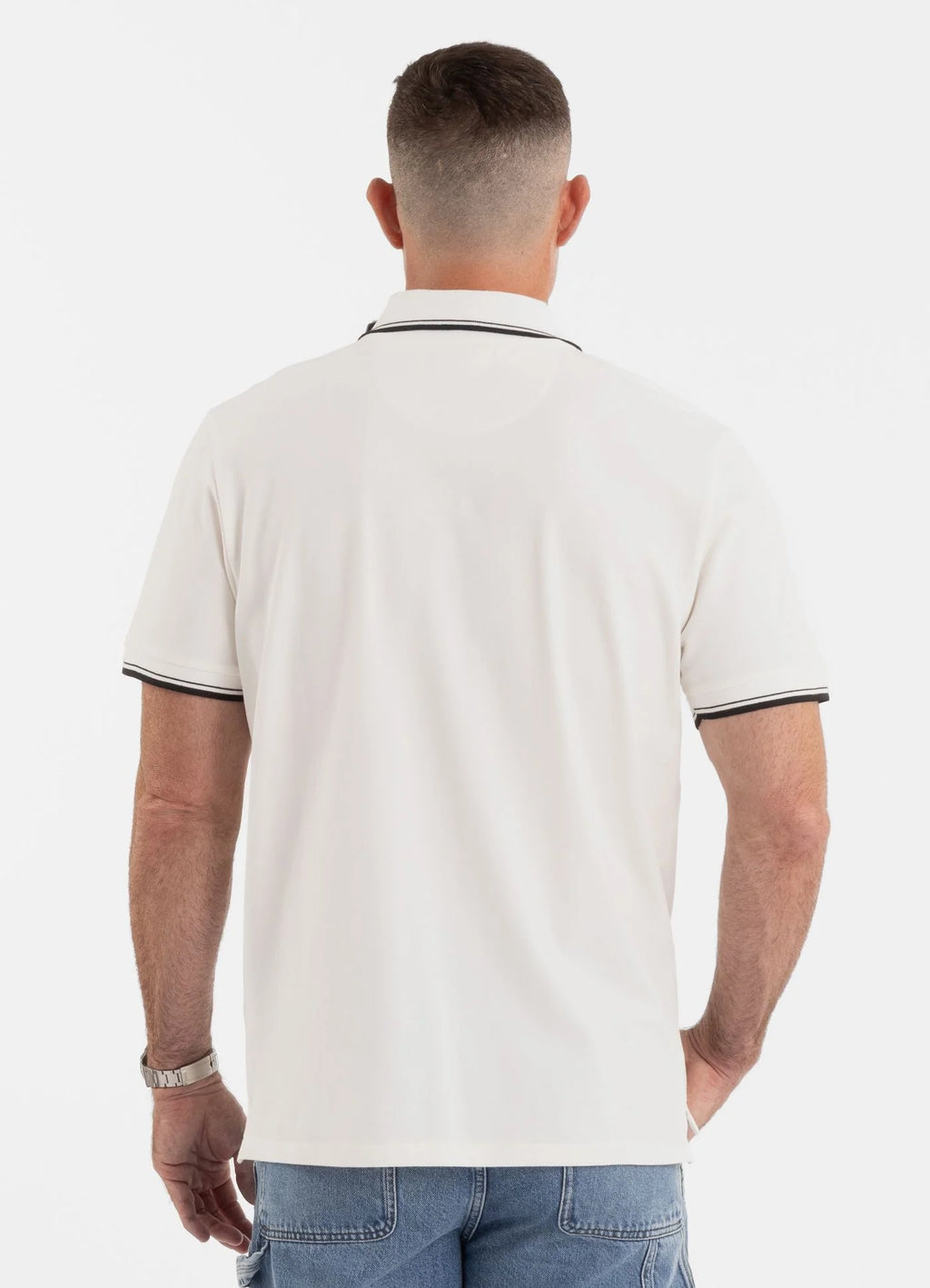 Polo shirt Pique STRIPES REGULAR - Off White