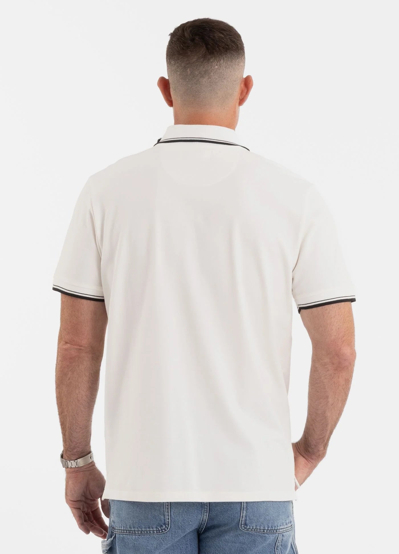 Polo shirt Pique STRIPES REGULAR - Off White