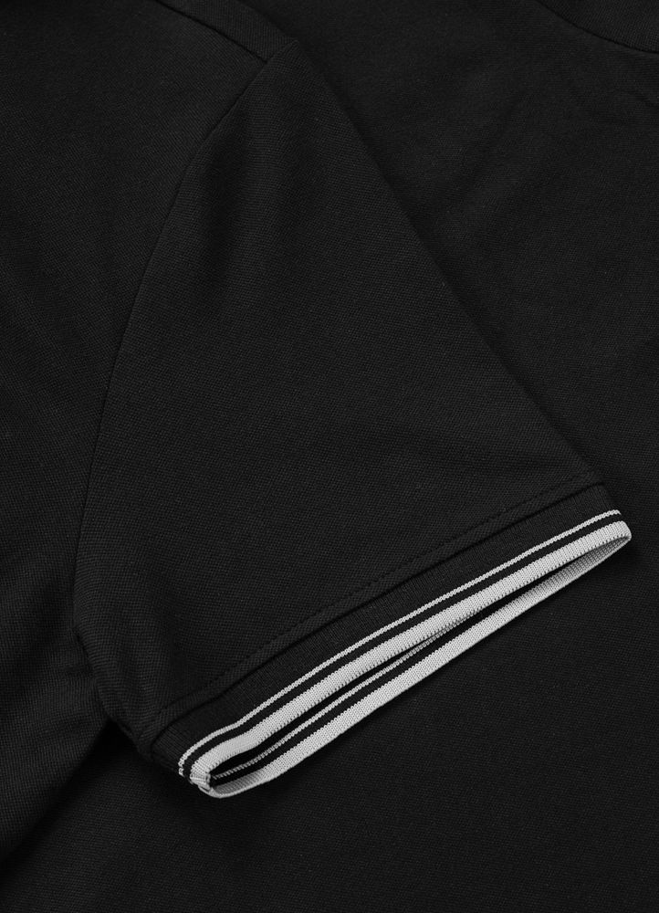 Polo shirt Pique STRIPES REGULAR - Black