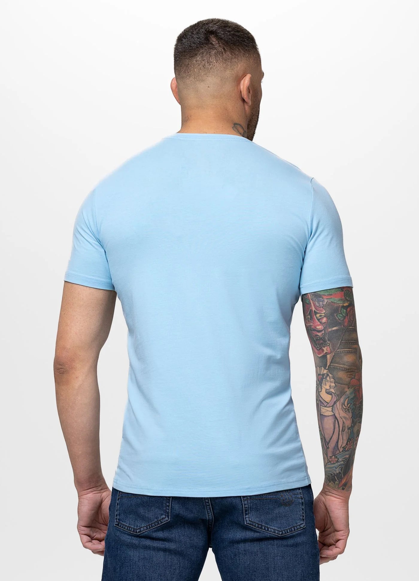 T-Shirt Slim Fit USA CAL - Light Blue
