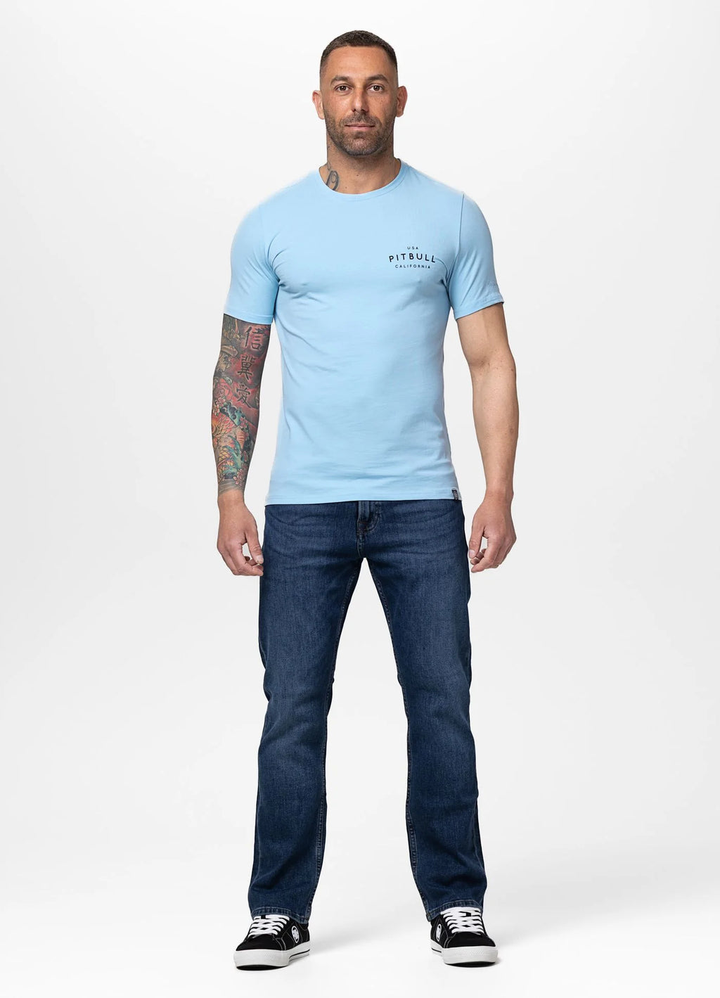 T-Shirt Slim Fit USA CAL - Light Blue