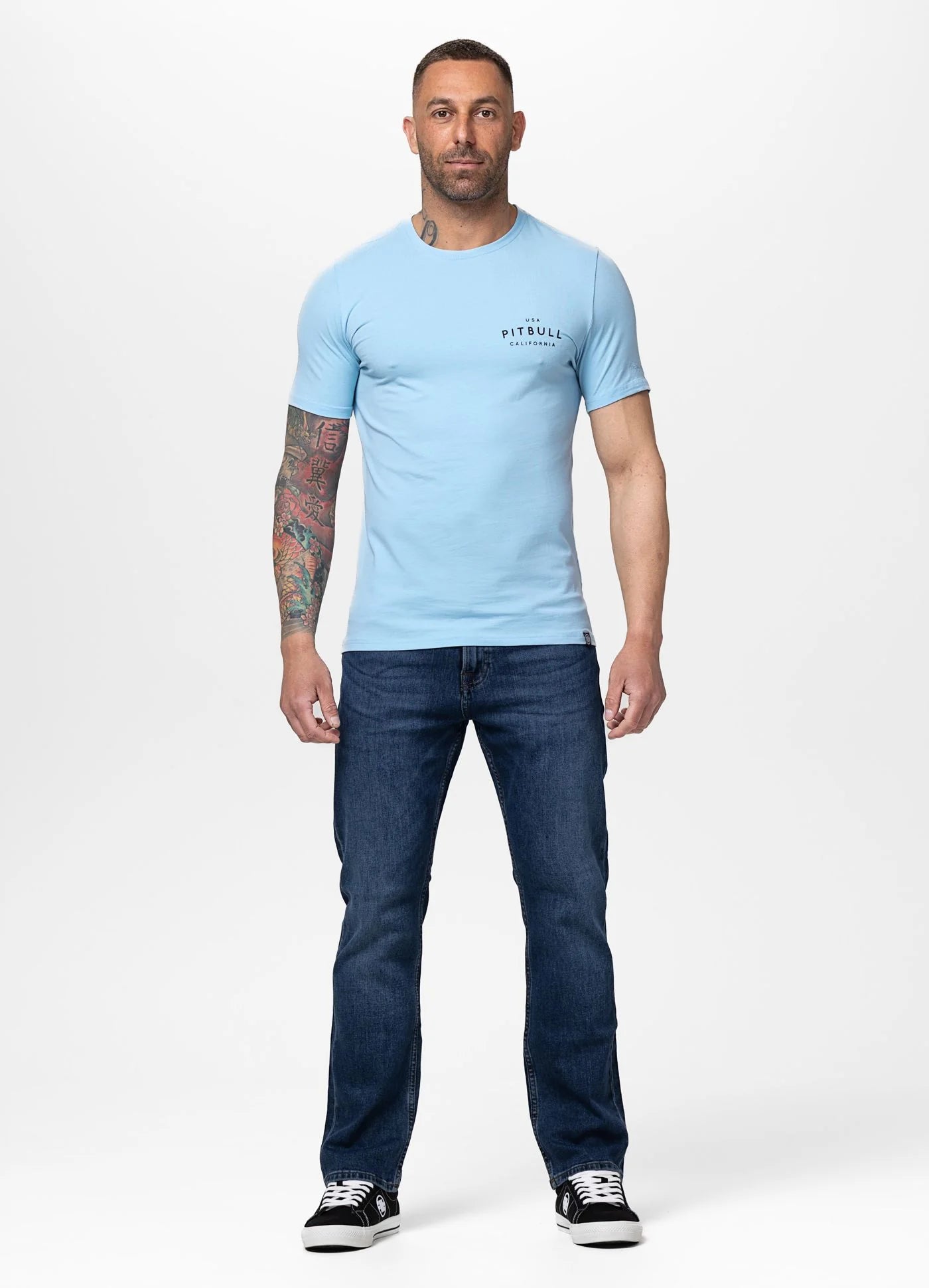 T-Shirt Slim Fit USA CAL - Light Blue