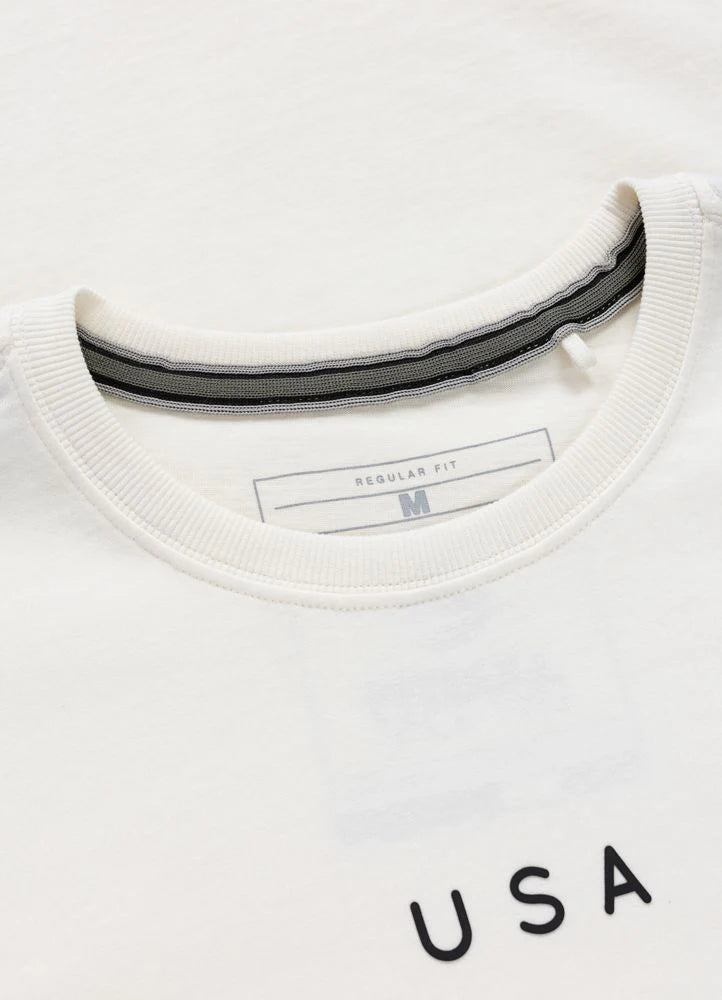 T-Shirt Washed USA CAL - Off White