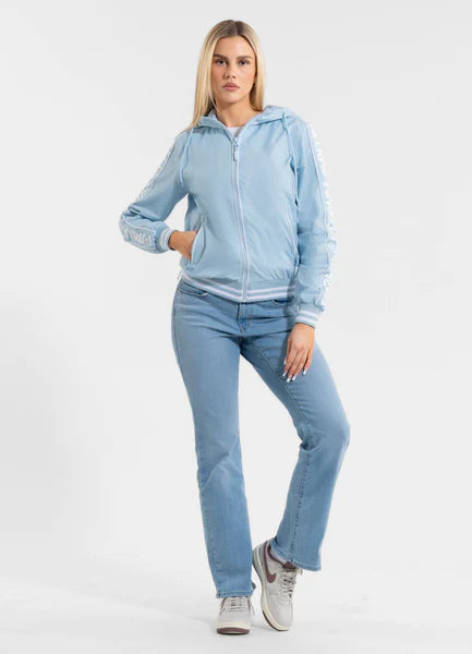 Women's hooded jacket WHITEWOOD - Light blue