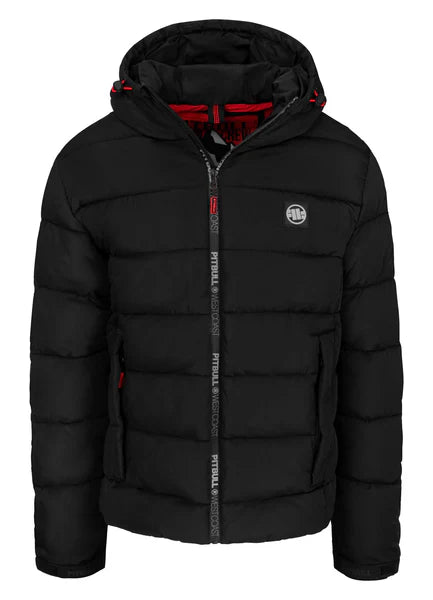 Men Quilted winter jacket with hood AIRWAY V - Black