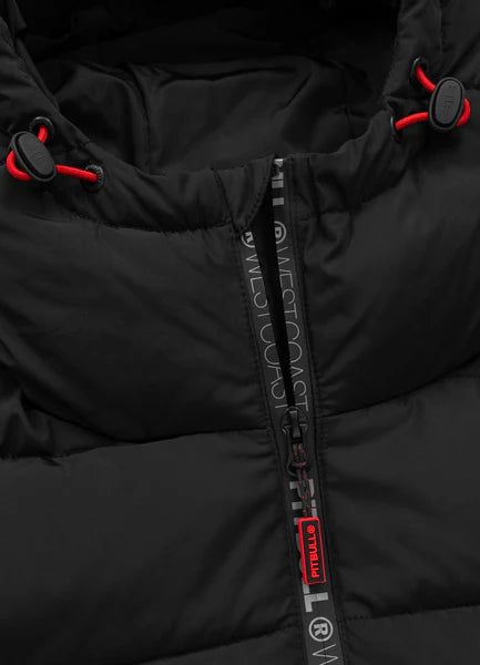 Men Quilted winter jacket with hood AIRWAY V - Black