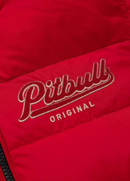 Men Quilted winter jacket with hood HIDDEN - Red