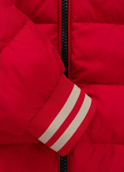 Men Quilted winter jacket with hood HIDDEN - Red