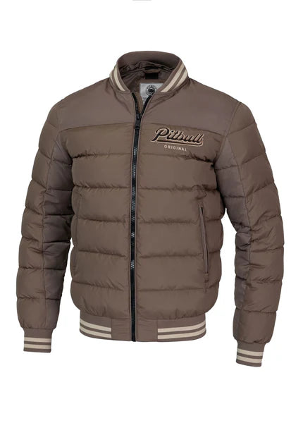 Quilted winter jacket with hood HIDDEN - Light Brown
