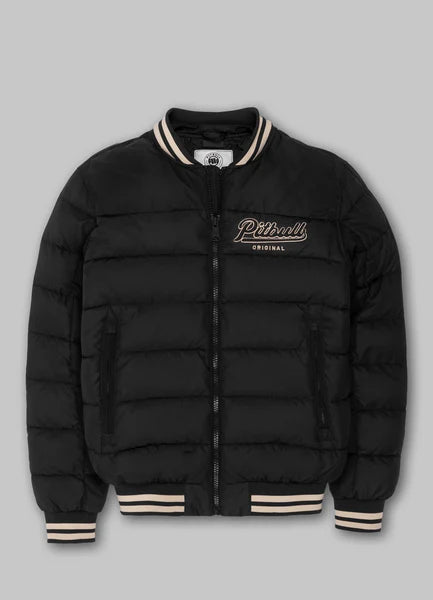 Men Quilted winter jacket with hood HIDDEN - Black