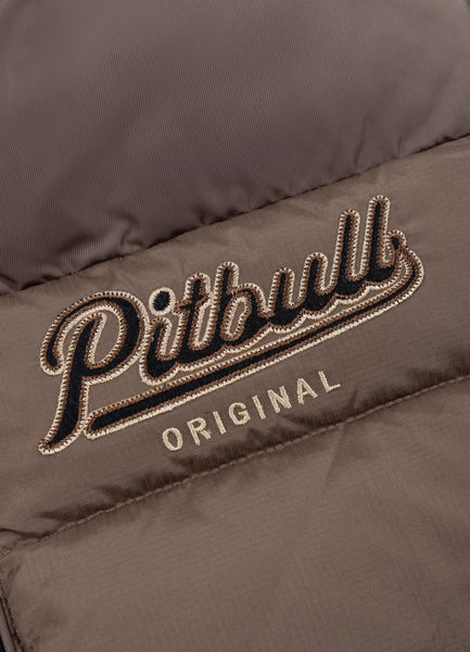 Quilted winter jacket with hood HIDDEN - Light Brown