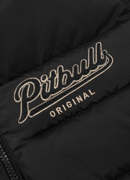 Men Quilted winter jacket with hood HIDDEN - Black