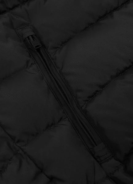 Men Quilted winter jacket with hood HIDDEN - Black