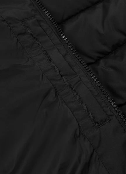 Men Quilted winter jacket with hood HIDDEN - Black