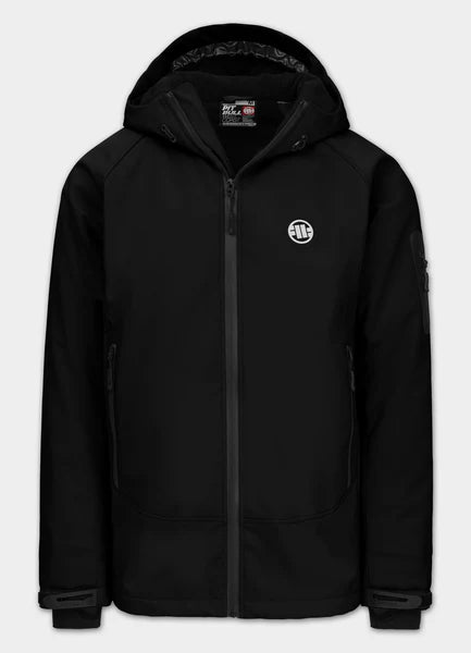 Men Winter hooded softshell jacket ROCKFISH - Black