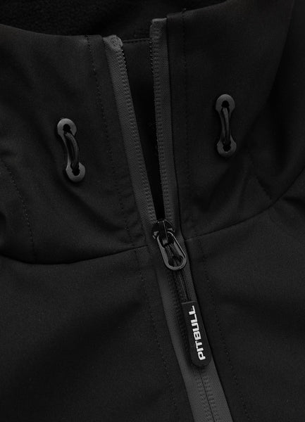 Men Winter hooded softshell jacket ROCKFISH - Black