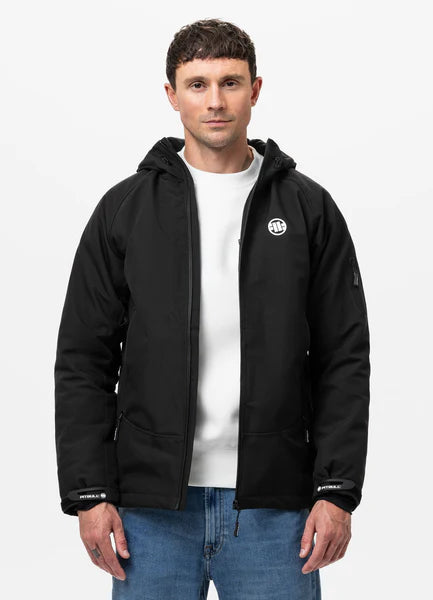 Men Winter hooded softshell jacket ROCKFISH - Black
