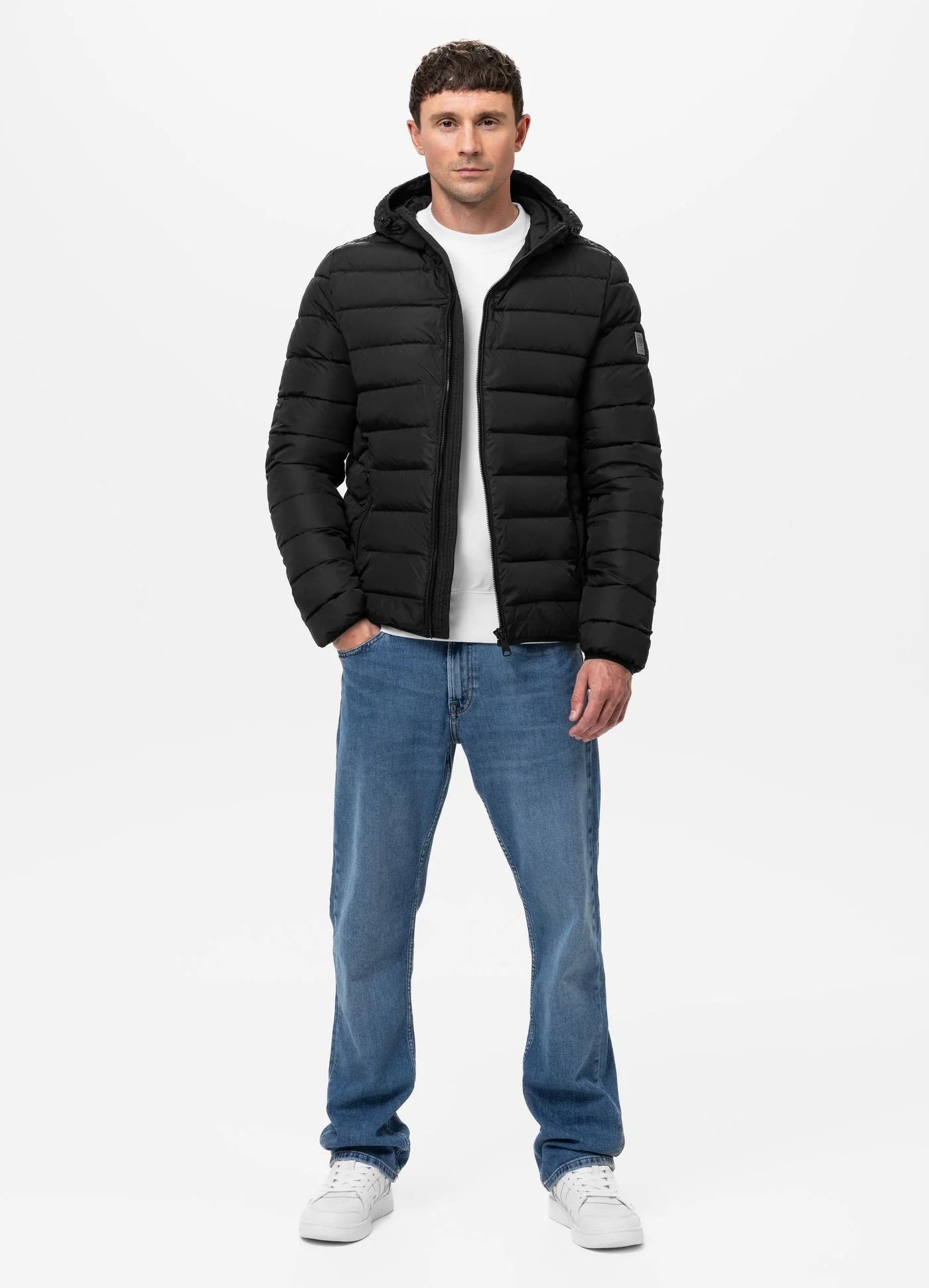 Men Winter Quilted Hooded Jacket SEACOAST - Black