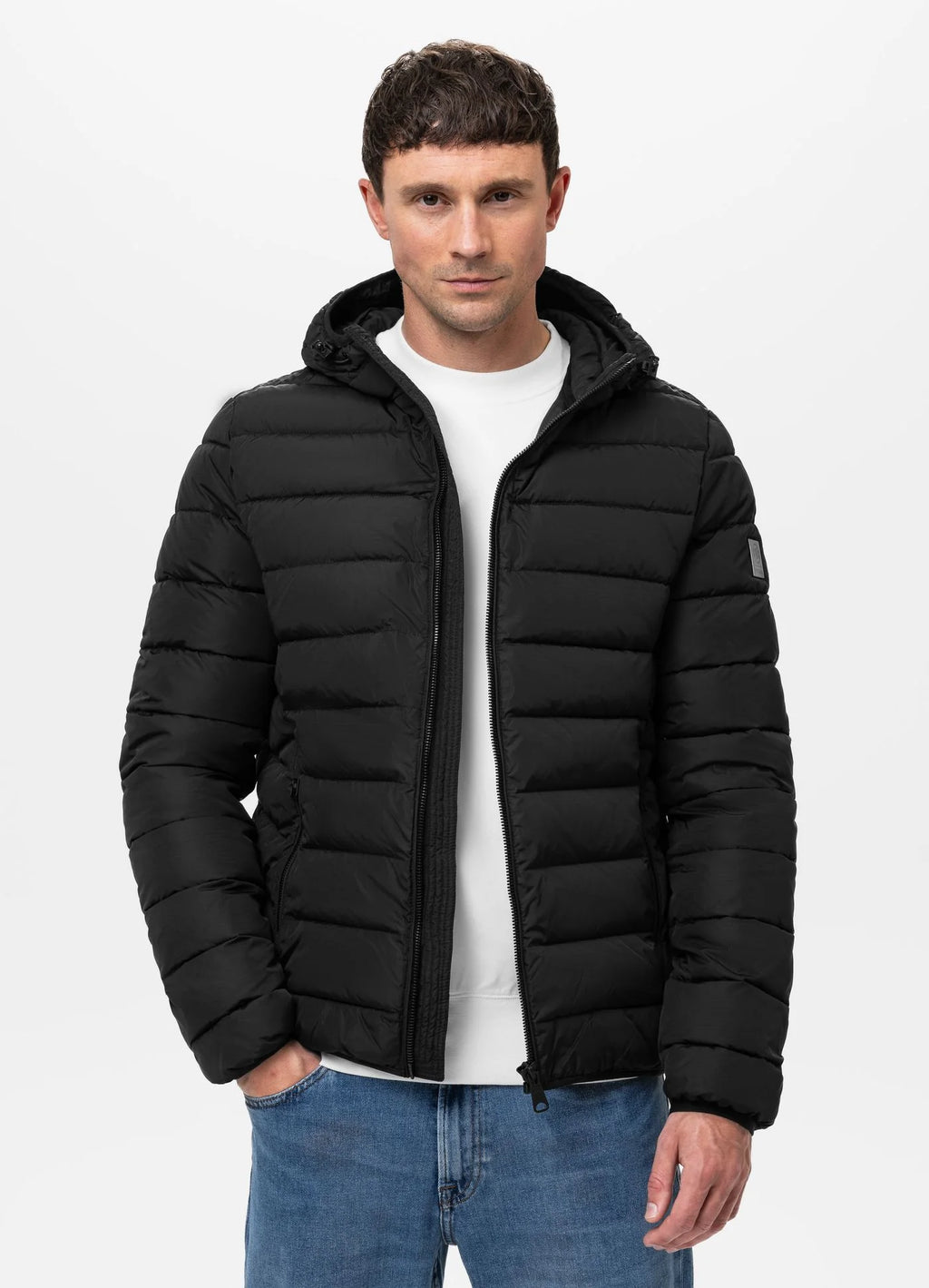 Men Winter Quilted Hooded Jacket SEACOAST - Black