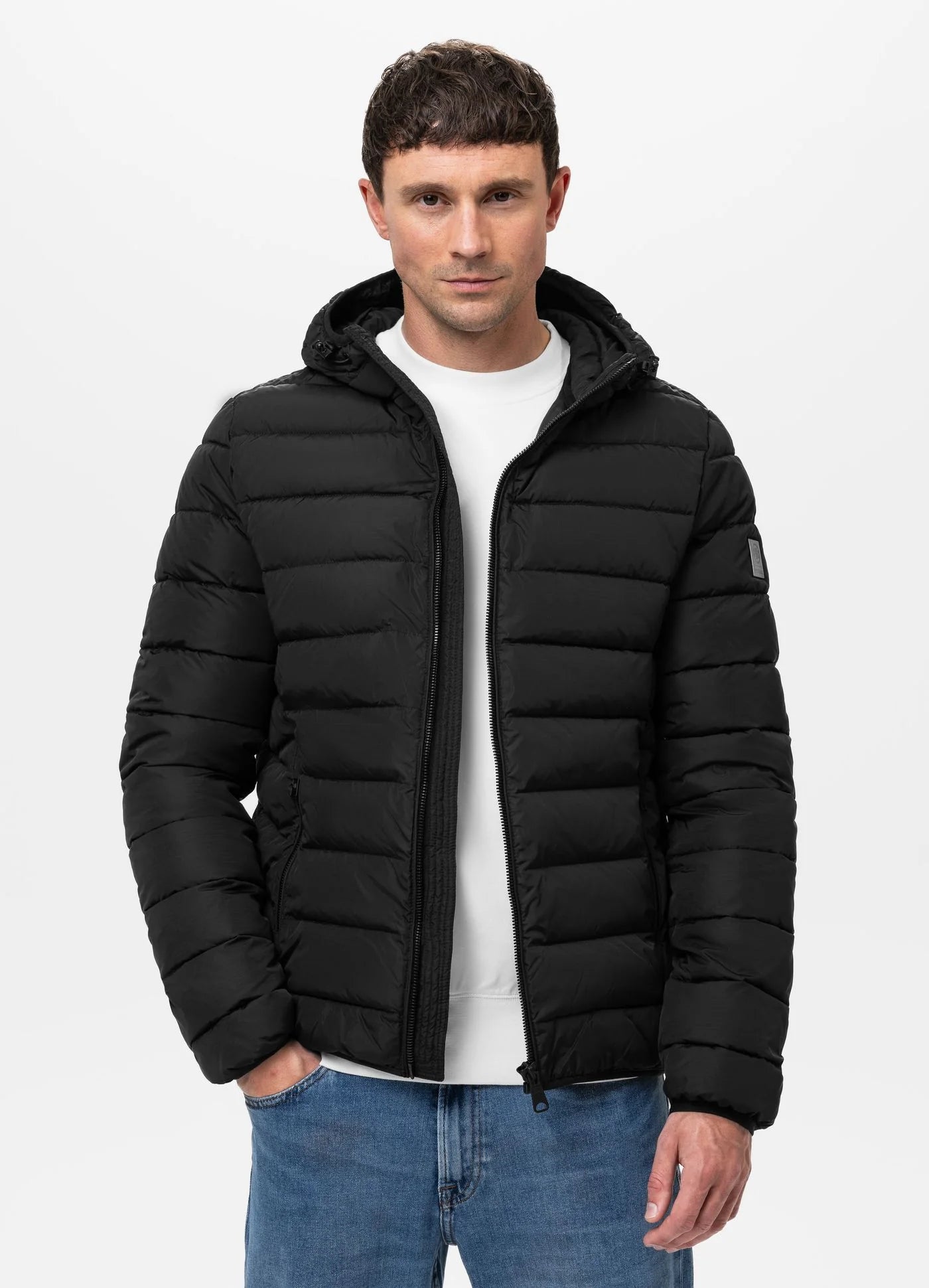 Men Winter Quilted Hooded Jacket SEACOAST - Black