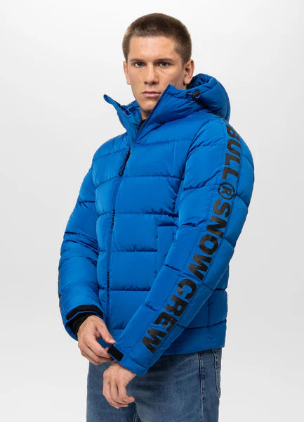 Men Quilted winter jacket with hood AIRWAY IV - Blue