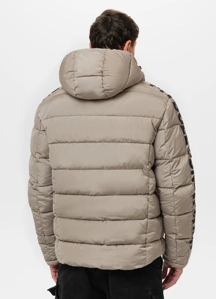 Men Quilted winter jacket with hood AIRWAY IV - Pale Sand