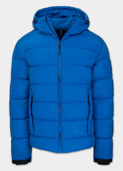 Men Quilted winter jacket with hood AIRWAY IV - Blue