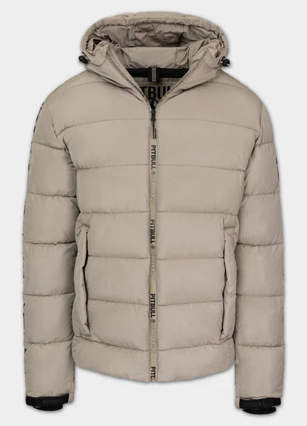 Men Quilted winter jacket with hood AIRWAY IV - Pale Sand
