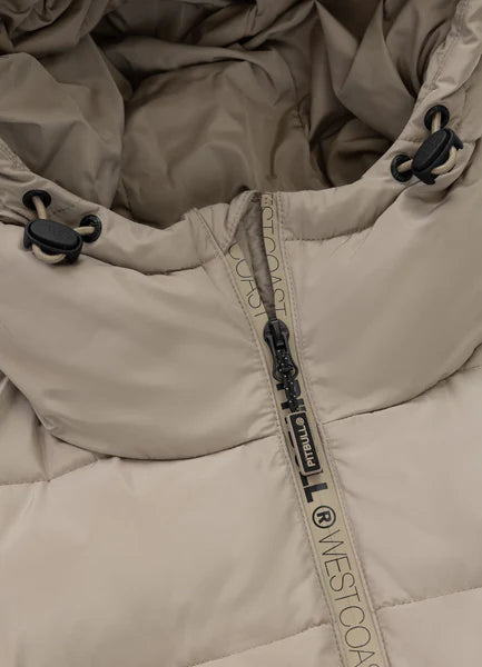 Men Quilted winter jacket with hood AIRWAY IV - Pale Sand