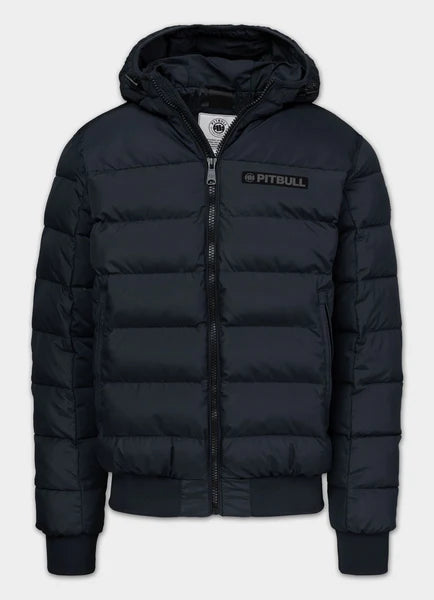 Men Quilted winter jacket with hood DILLON - Dark Blue