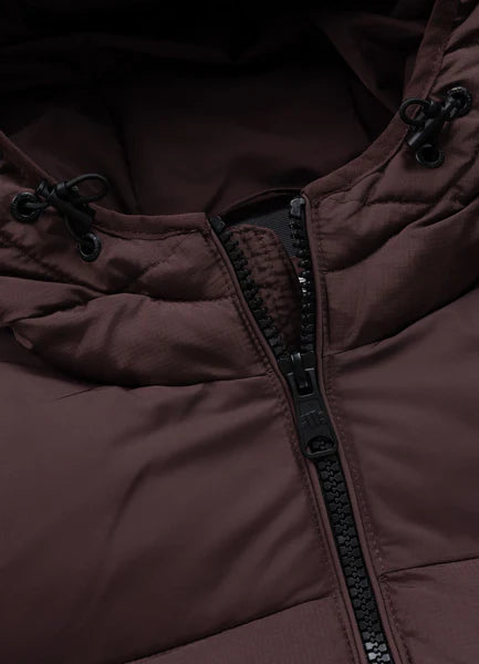 Men Quilted winter jacket with hood DILLON - Burgundy