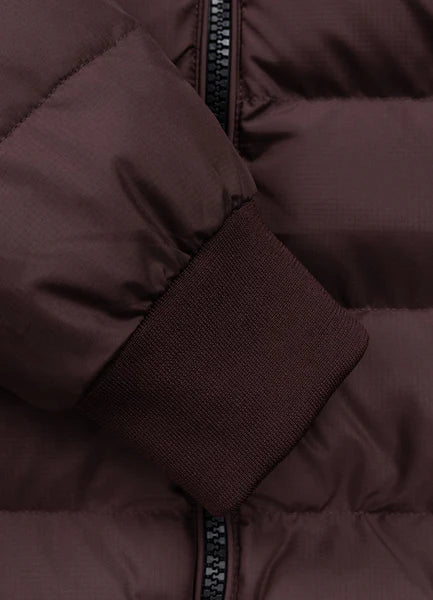 Men Quilted winter jacket with hood DILLON - Burgundy