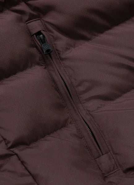 Men Quilted winter jacket with hood DILLON - Burgundy