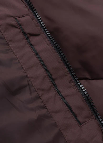 Men Quilted winter jacket with hood DILLON - Burgundy