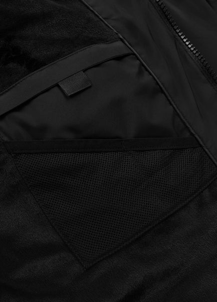 Men Quilted winter jacket with hood PIEDMONT - Black